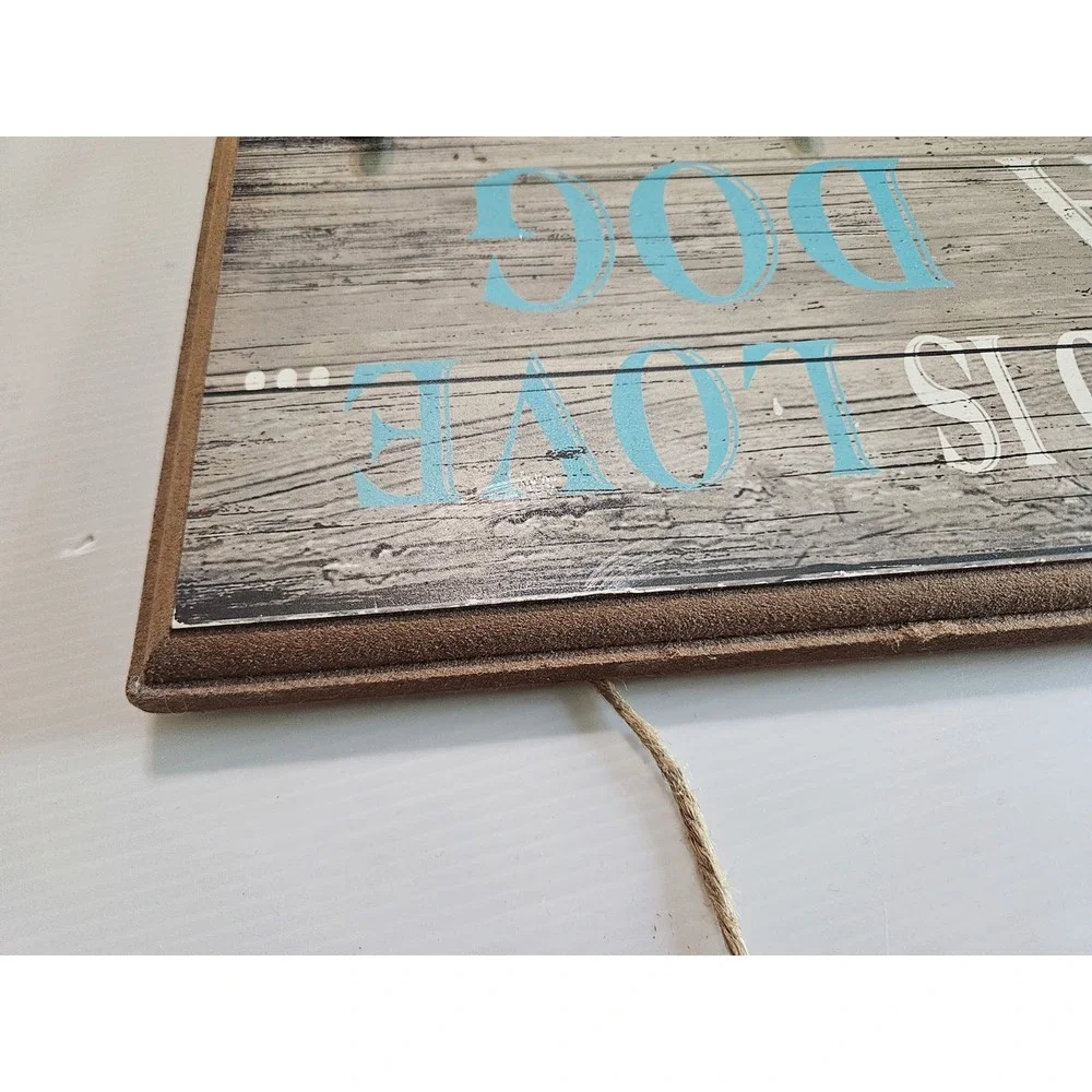 Vintage Style Pier 1 Rustic Wooden Dog Sign  Farmhouse Wall Decor